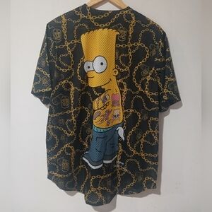 The Simpsons Baseball Jersey Graphic Bart Simpson Men's Size: M  (NEW)